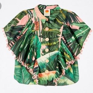 FARM Rio Amazonian Frilled Sleeve Shirt